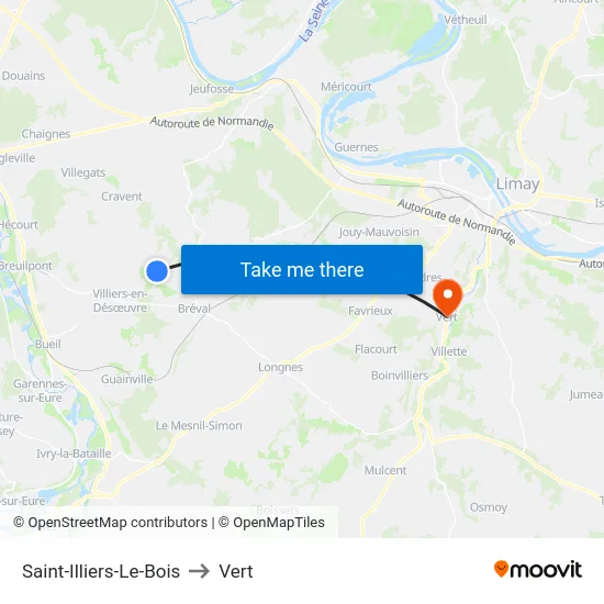 Saint-Illiers-Le-Bois to Vert map