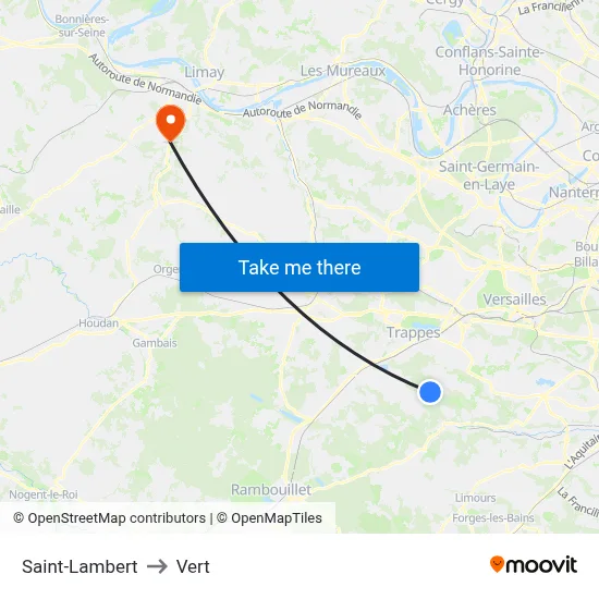 Saint-Lambert to Vert map