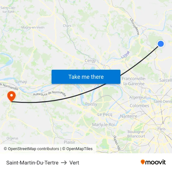 Saint-Martin-Du-Tertre to Vert map