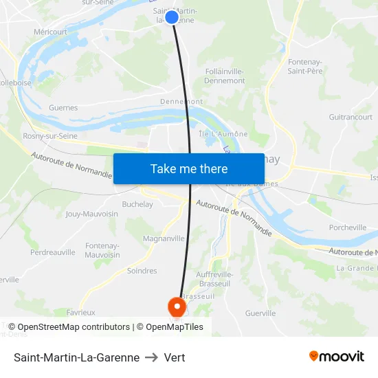 Saint-Martin-La-Garenne to Vert map