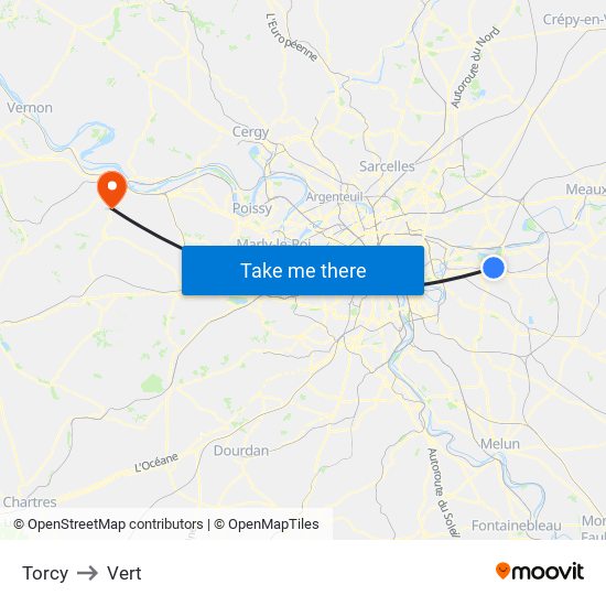 Torcy to Vert map