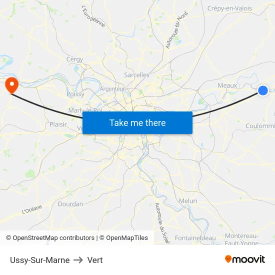 Ussy-Sur-Marne to Vert map