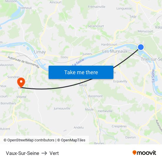 Vaux-Sur-Seine to Vert map