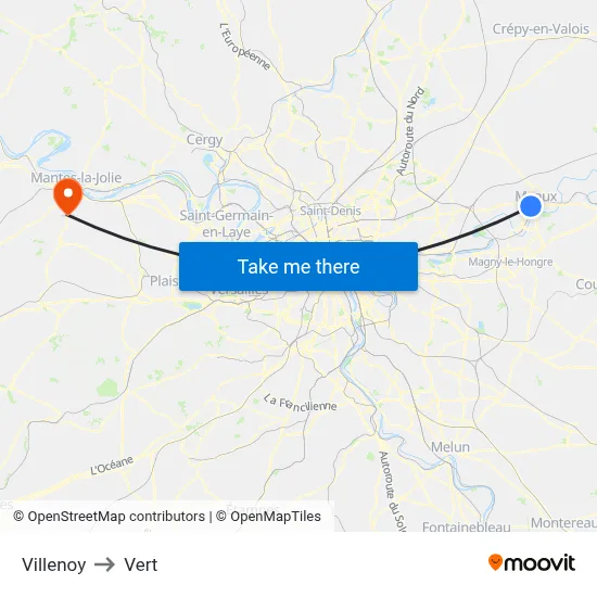 Villenoy to Vert map