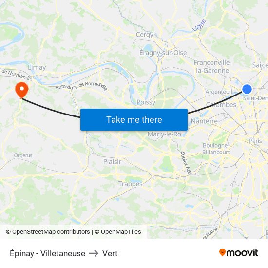 Épinay - Villetaneuse to Vert map