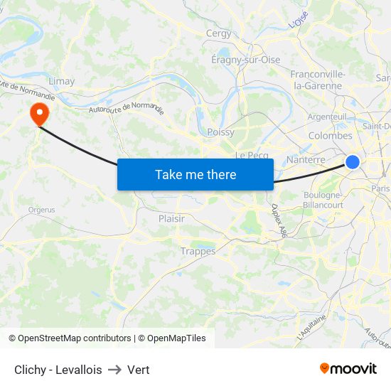 Clichy - Levallois to Vert map