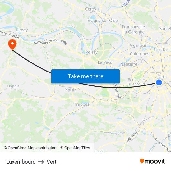 Luxembourg to Vert map