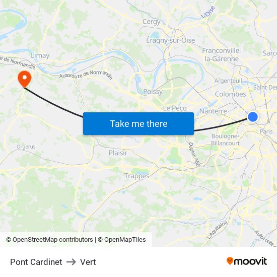 Pont Cardinet to Vert map