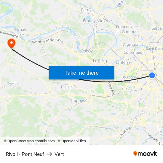 Rivoli - Pont Neuf to Vert map
