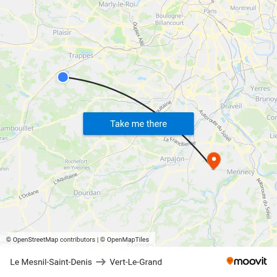 Le Mesnil-Saint-Denis to Vert-Le-Grand map