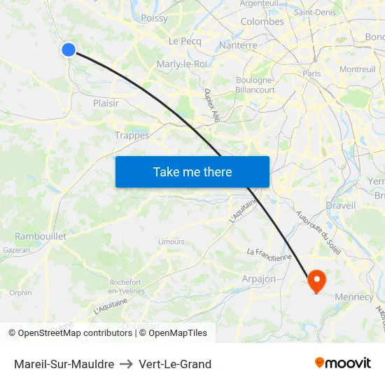 Mareil-Sur-Mauldre to Vert-Le-Grand map