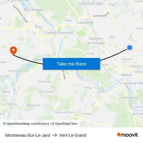 Montereau-Sur-Le-Jard to Vert-Le-Grand map