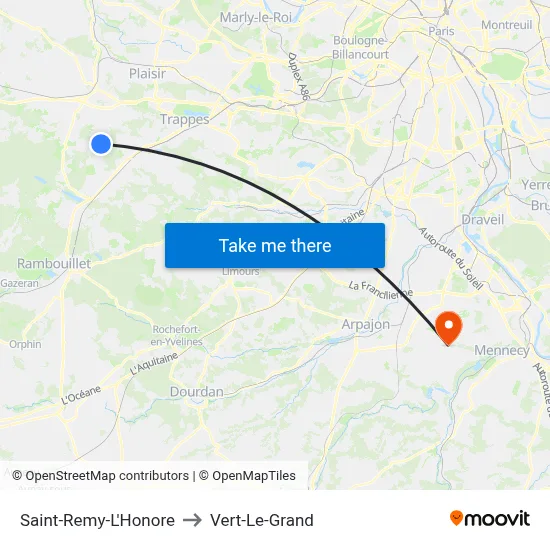 Saint-Remy-L'Honore to Vert-Le-Grand map