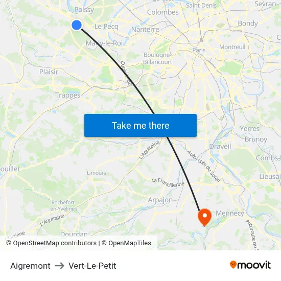Aigremont to Vert-Le-Petit map