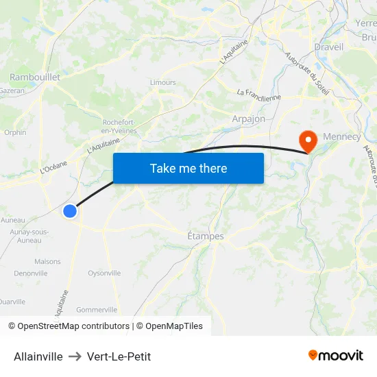 Allainville to Vert-Le-Petit map