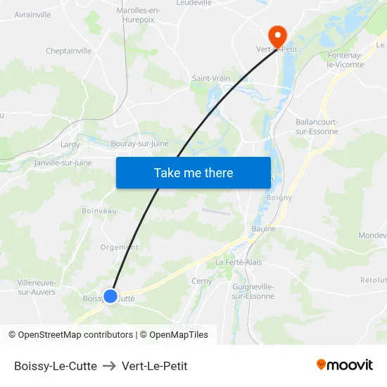 Boissy-Le-Cutte to Vert-Le-Petit map