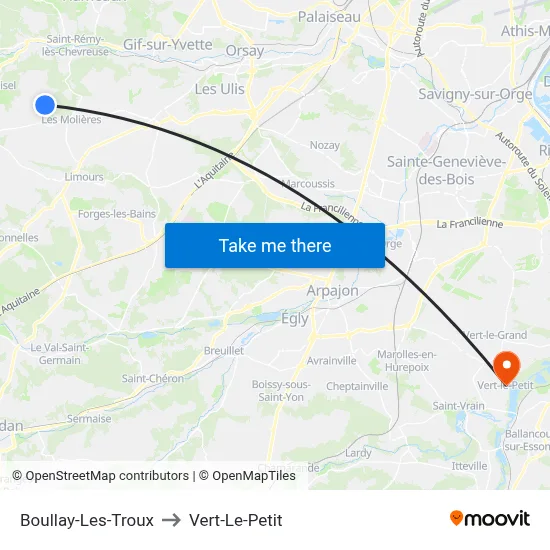 Boullay-Les-Troux to Vert-Le-Petit map