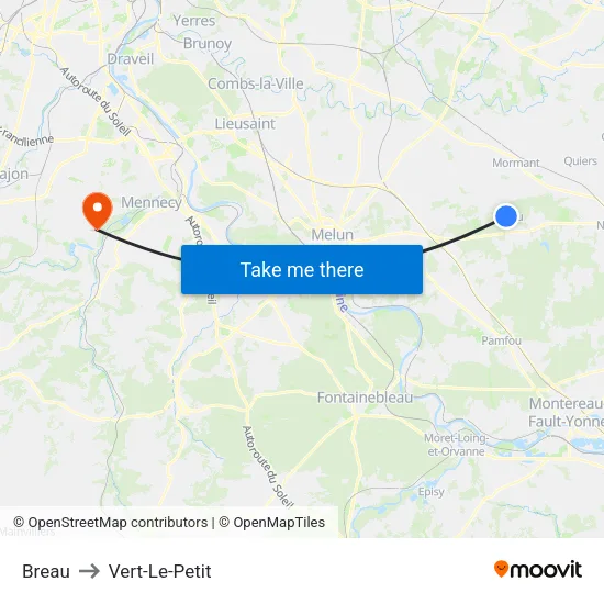 Breau to Vert-Le-Petit map