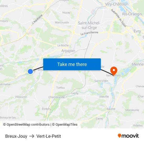 Breux-Jouy to Vert-Le-Petit map