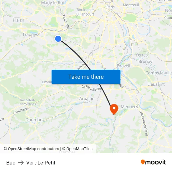 Buc to Vert-Le-Petit map