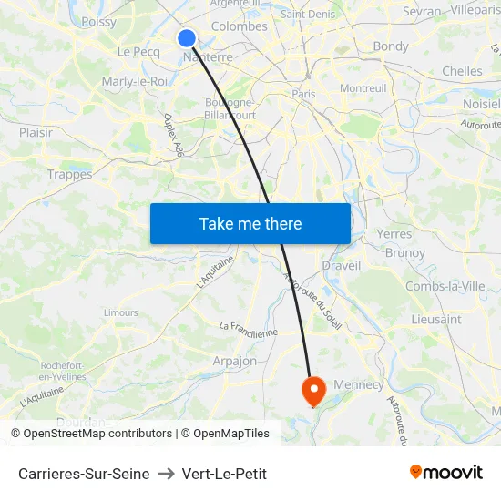 Carrieres-Sur-Seine to Vert-Le-Petit map