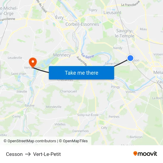 Cesson to Vert-Le-Petit map