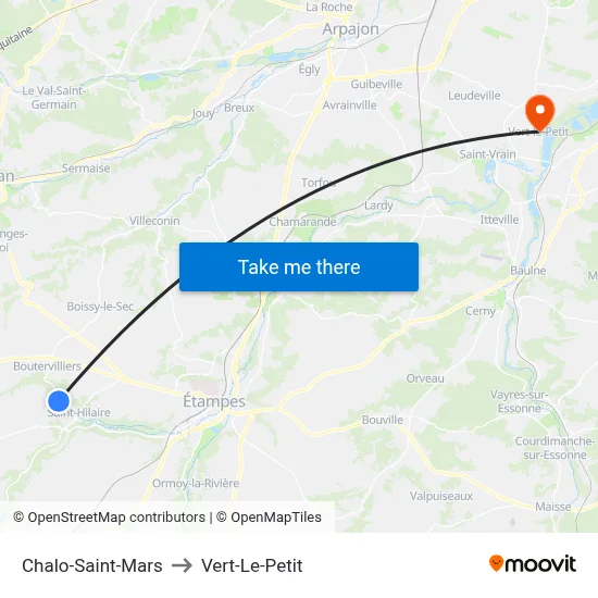 Chalo-Saint-Mars to Vert-Le-Petit map