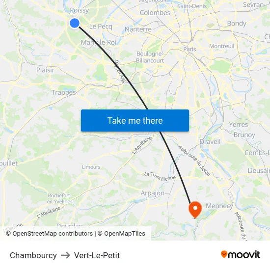 Chambourcy to Vert-Le-Petit map