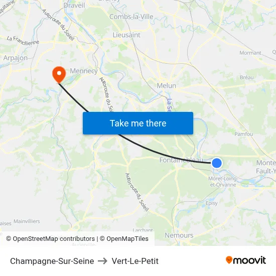 Champagne-Sur-Seine to Vert-Le-Petit map