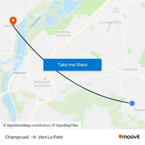 Champcueil to Vert-Le-Petit map