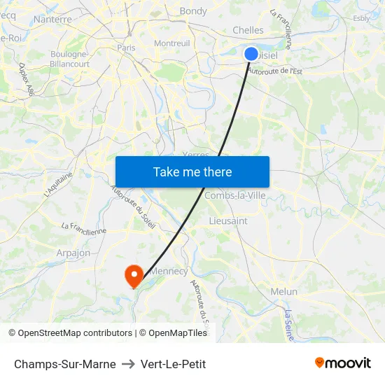 Champs-Sur-Marne to Vert-Le-Petit map