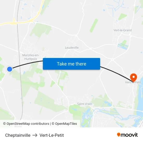 Cheptainville to Vert-Le-Petit map