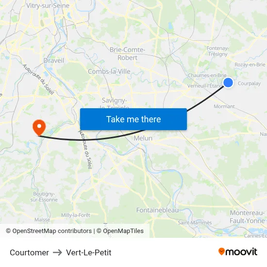 Courtomer to Vert-Le-Petit map