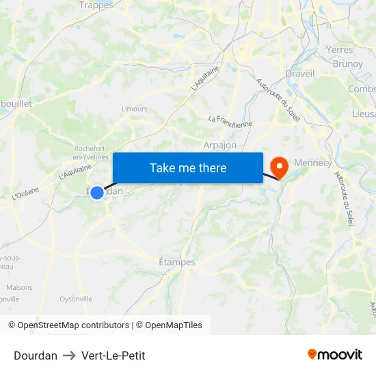 Dourdan to Vert-Le-Petit map