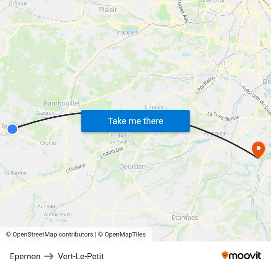 Epernon to Vert-Le-Petit map