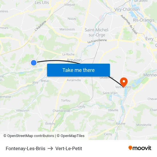 Fontenay-Les-Briis to Vert-Le-Petit map