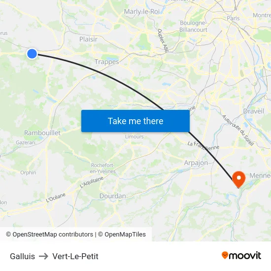 Galluis to Vert-Le-Petit map