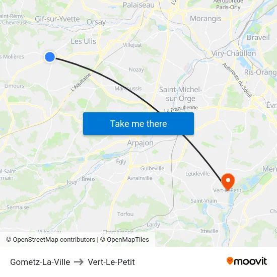 Gometz-La-Ville to Vert-Le-Petit map