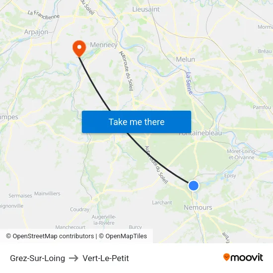 Grez-Sur-Loing to Vert-Le-Petit map