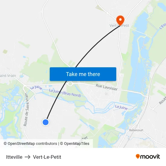 Itteville to Vert-Le-Petit map