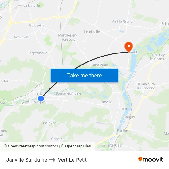 Janville-Sur-Juine to Vert-Le-Petit map