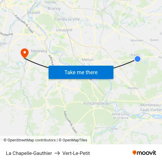 La Chapelle-Gauthier to Vert-Le-Petit map
