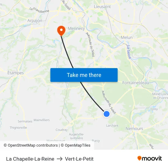 La Chapelle-La-Reine to Vert-Le-Petit map