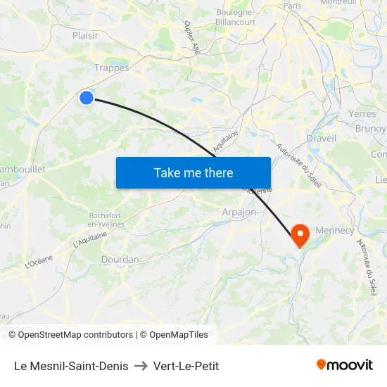 Le Mesnil-Saint-Denis to Vert-Le-Petit map