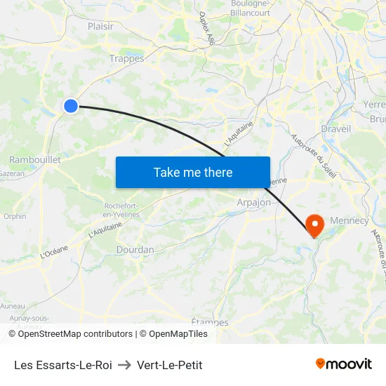 Les Essarts-Le-Roi to Vert-Le-Petit map