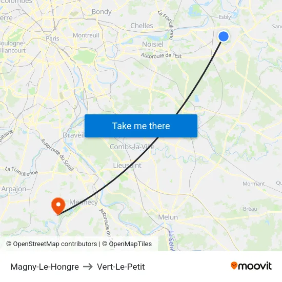 Magny-Le-Hongre to Vert-Le-Petit map