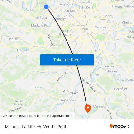 Maisons-Laffitte to Vert-Le-Petit map