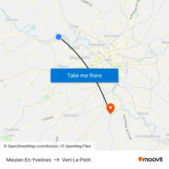 Meulan-En-Yvelines to Vert-Le-Petit map