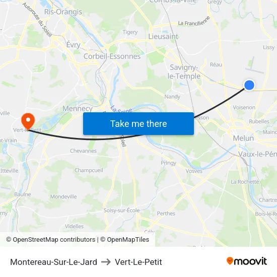 Montereau-Sur-Le-Jard to Vert-Le-Petit map