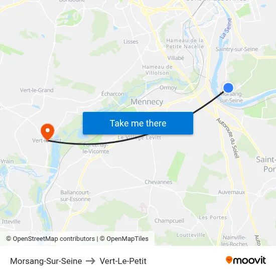 Morsang-Sur-Seine to Vert-Le-Petit map
